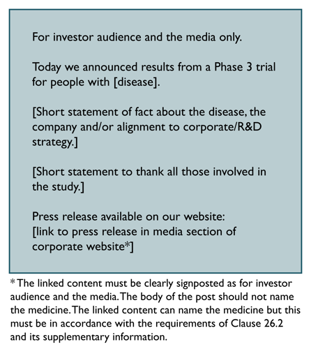 For investor audience and the media only. Today we announced results from a Phase 3 trial for people with Disease. Short statement of fact about the disease, the company and/or alignment to corporate/R&D strategy. Short statement to thank all those involved in the study. Press release available on our website: Link to press release in media section of corporate website. Footnote...
